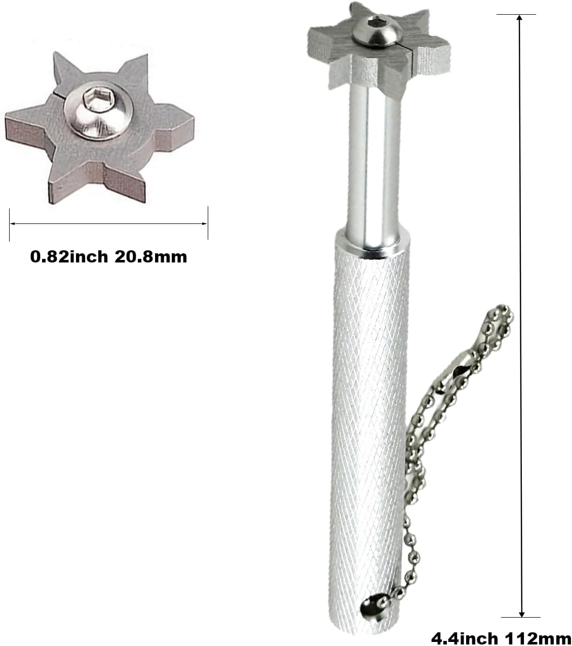 Golf Club Groove Sharpener with 6 Heads Re-Grooving Cleaning Tool Golf Accessory for All Irons Pitching Sand Lob Gap, Utility Clubs and Approach Wedges