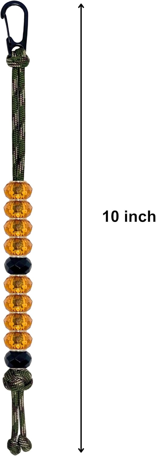 LAMIBEE Golf Beads Count Stroke Score Counter, Durable 550 lbs Paracord String with 10 Beads, Easy Scorekeeping, Hand-Braided with Clip