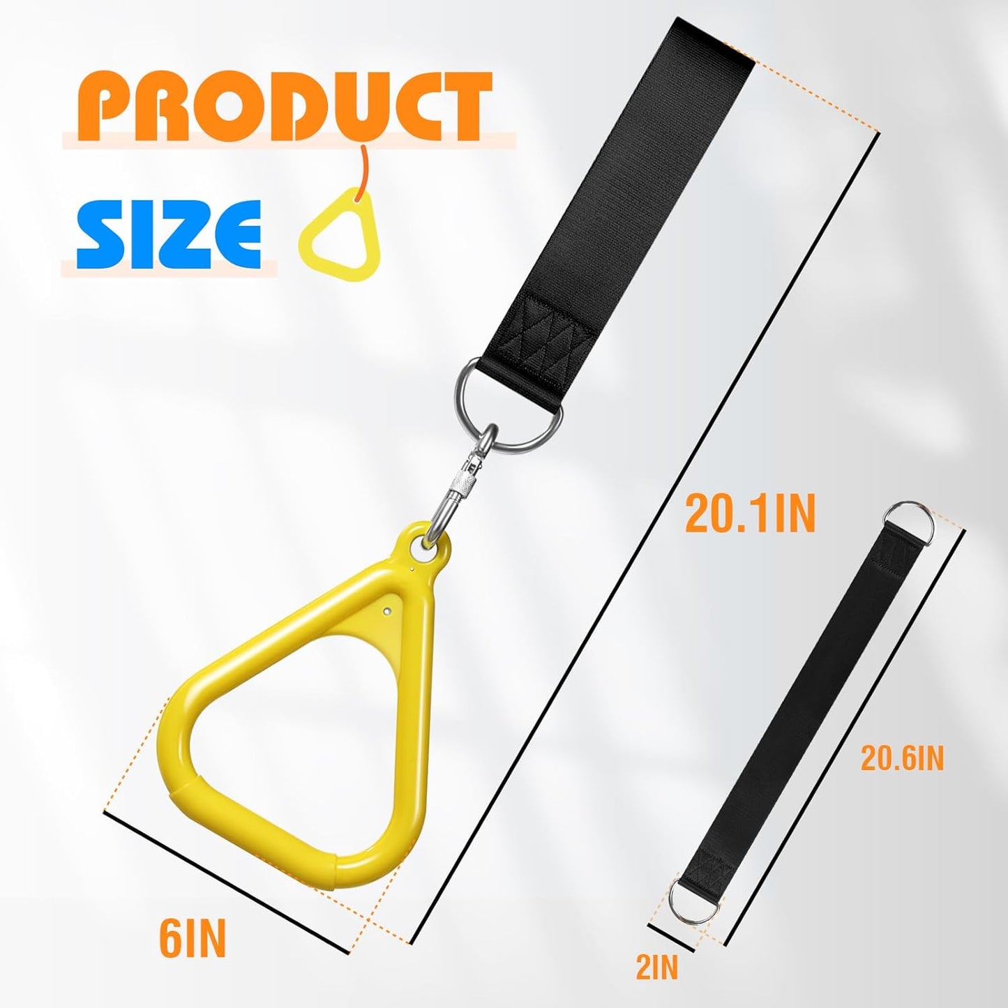 LadyRosian Trapeze Bar Swing Monkey Bars Hanging Ninja Rings Warrior Slackline Obstacle Course Kits for Kid Playground Equipment Accessories (Yellow)