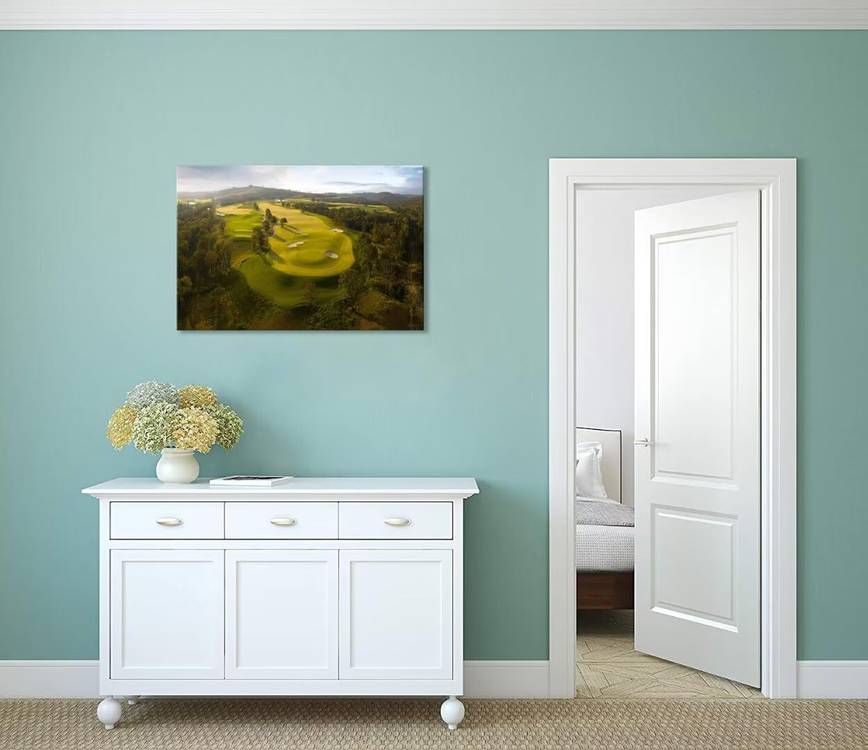 Payne's Valley Golf Course Wall Art for Living Room Bedroom Bathroom Home Decorations Payne's Valley Golf Club Picture Poster Canvas Prints Modern Artwork Framed Ready to Hang(18''H x 24''W)