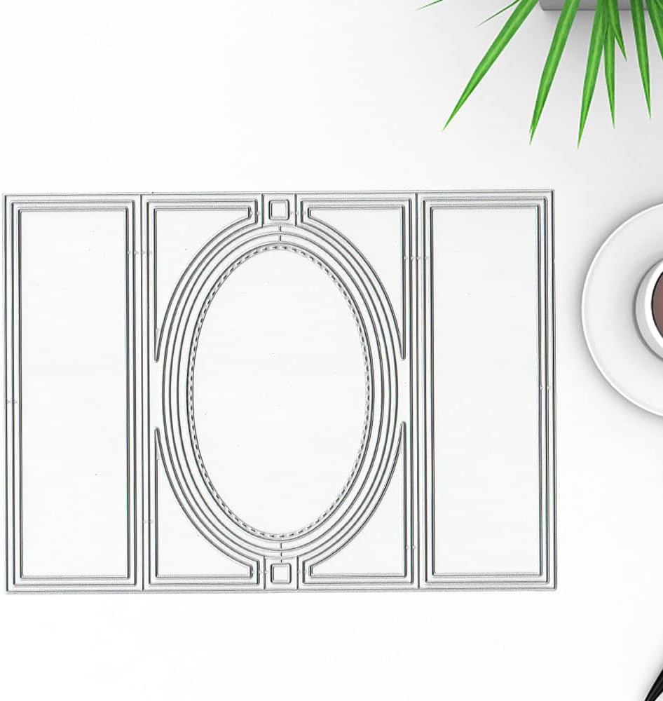 3D Card Shape Die Cuts for Card Making, Rectangular Shaped Gift Card Cutting Dies Sets Oval Banner Box Dies Stencils Embossing Template for Scrapbooking DIY Cards Album Crafts Supplies