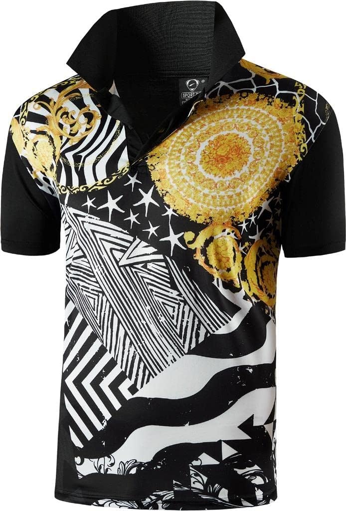 jeansian Men's Sport Outdoor Quick Dry Fit Short Sleeves Polo Tee Shirt Tshirt T-Shirt Tops Golf Tennis Bowling LSL195