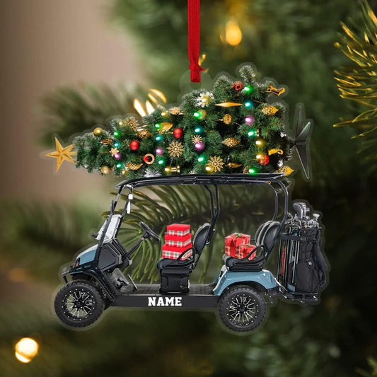 Personalized Acrylic Ornament, Gifts for Golf Lovers, Him, Her, Family Member, Christmas Tree Decor, Home Décor, Golfing Cart Christmas Ornament, Idea 6