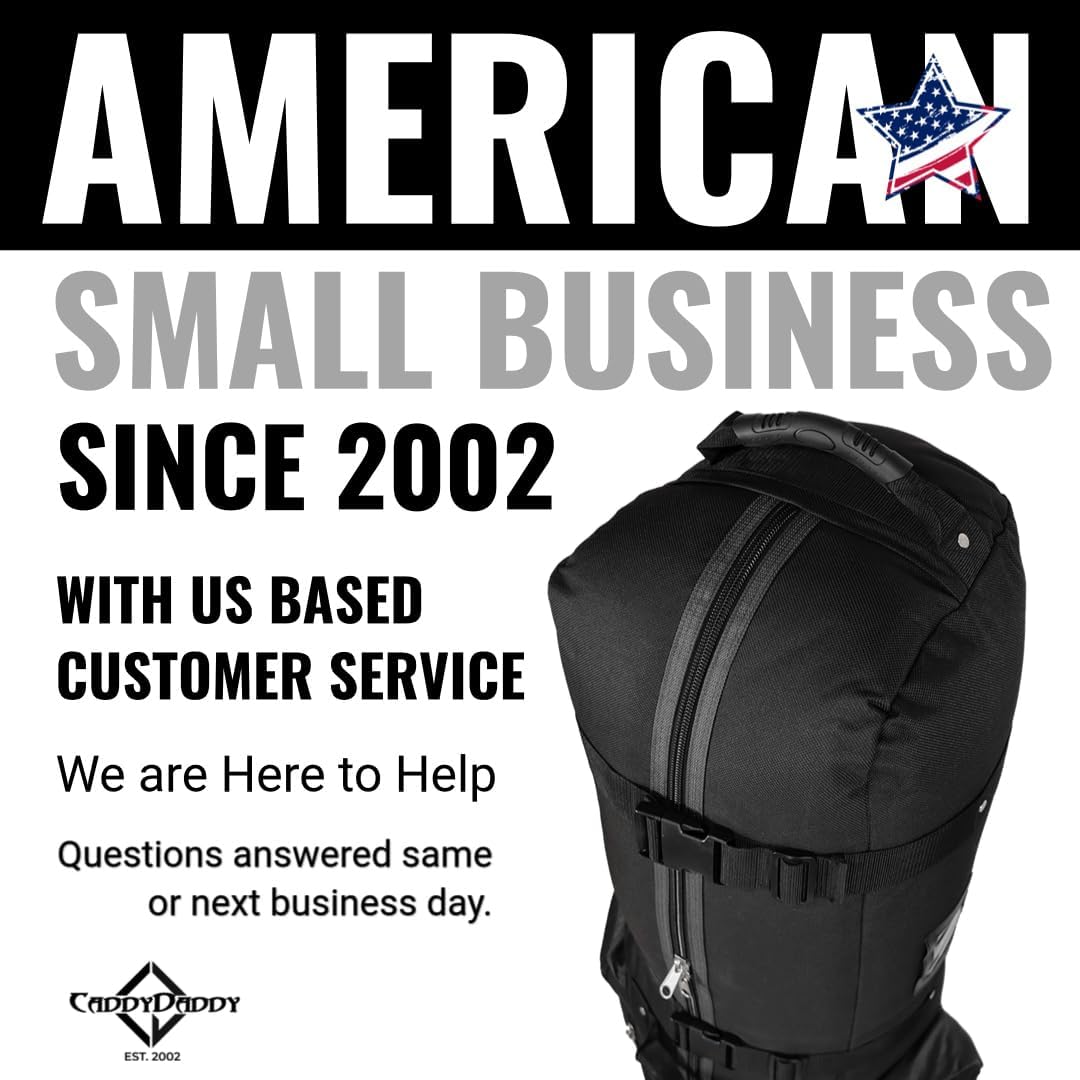 CaddyDaddy Constrictor Soft-Sided Golf Travel Bag Cover with Thick Dense Foam Padded Top 1 Year Full Travel Bag Replacement Coverage | Wheels & Lockable Zippers Case for Transporting Clubs on Airlines