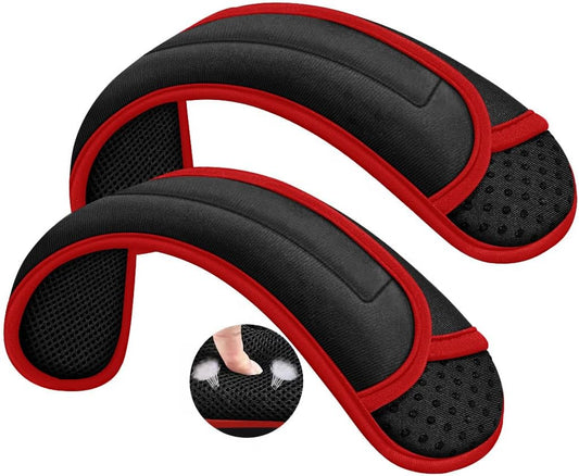 ZINZ 2-Pack Universal Shoulder Pad with Ultra Thick Cushion for Bag Luggage Bag Crossbody, Plus Long & Anti-Slip & Breathable,Black-Wine Edge