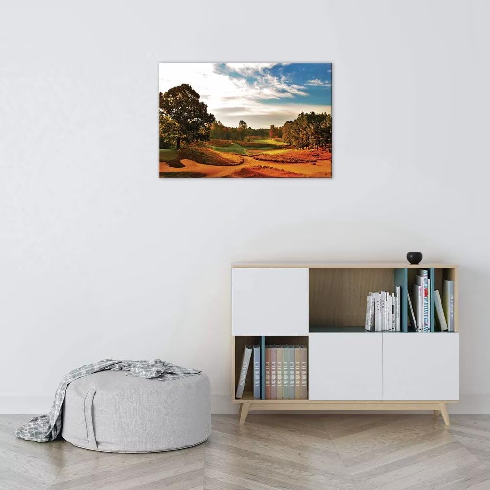 Tobacco Road Golf Course Wall Art for Living Room Bedroom Bathroom Home Decoration North Carolina Golf Course Picture Poster Framed Artwork Golf Canvas Prints Ready to Hang(12''H x 16''W)
