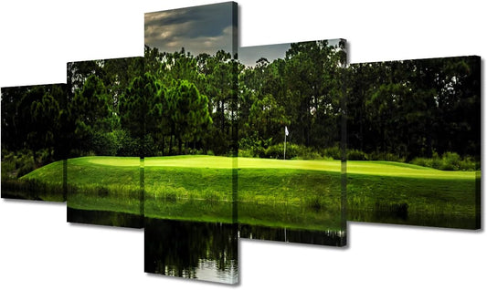 Augusta National Golf Course Pictures Wall Art Office Wall Decor Paintings Modern Canvas Home Decor for Living room Bedroom Artwork Gifts for Men Husband Boyfriend Him Framed Ready to Hang - 50"Wx24"H