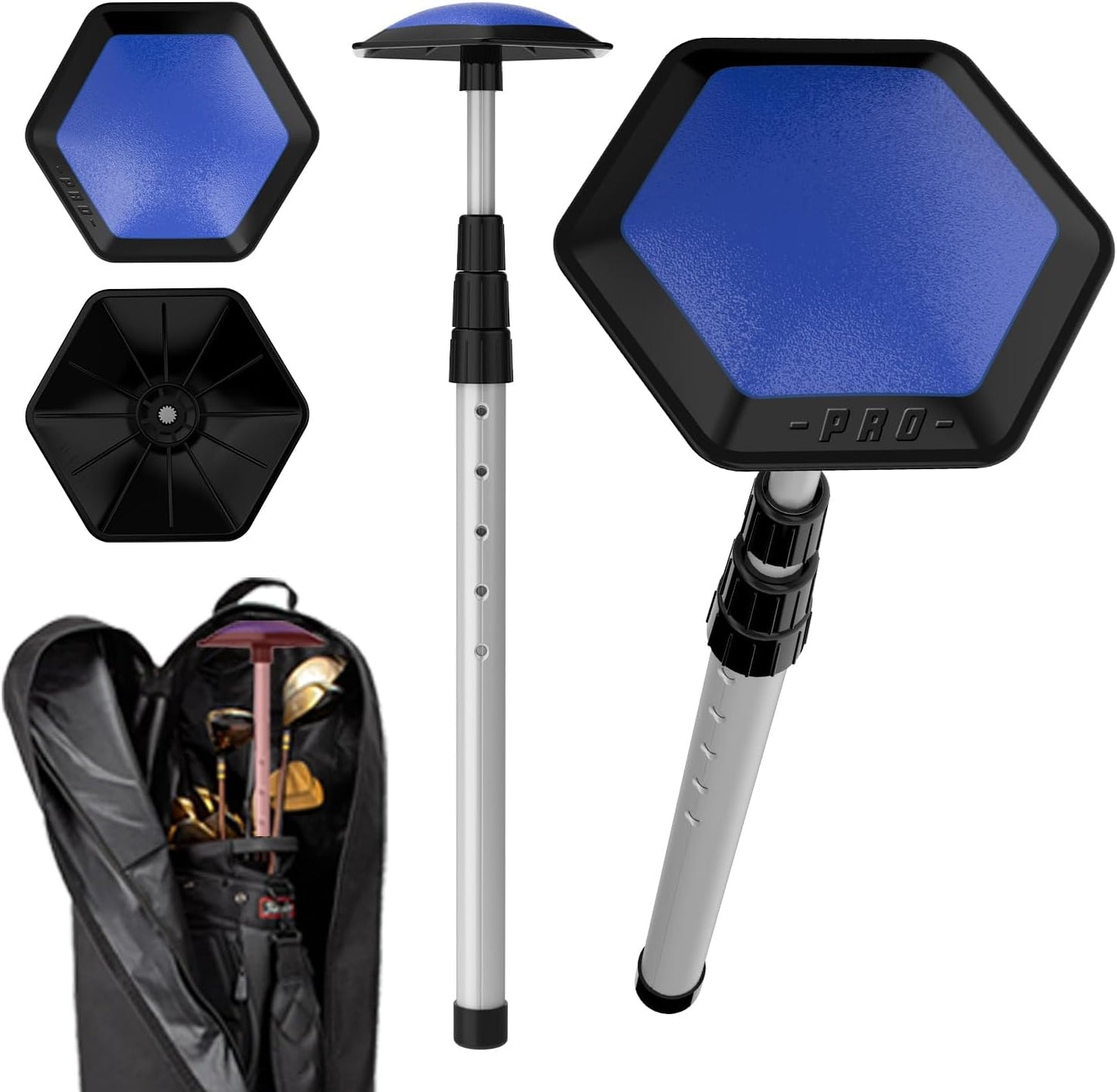 Golf Travel Bag Support Pole Aluminium Golf Travel Bag Pole 52In to Protect Golf Clubs from Impacts,Retractable Shaft Fit Golf Bag