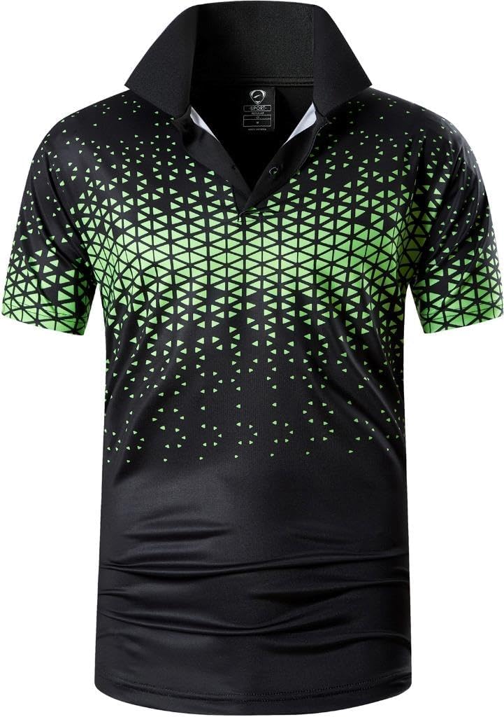 jeansian Men's Sport Outdoor Quick Dry Fit Short Sleeves Polo Tee Shirt Tshirt T-Shirt Tops Golf Tennis Bowling LSL195