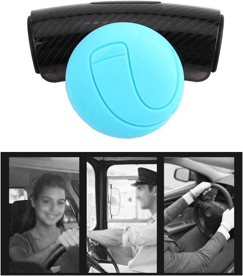 KIMISS Car Steering Wheel Knob Handle Ball, Universal Steering Wheel Booster Black, Blue(light blue)