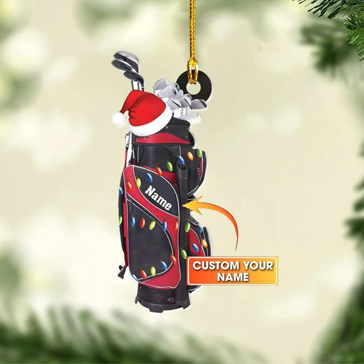 Personalized Golf Bag Light Christmas Ornament, Gifts for Golfer, Gifts for Golf Lovers, Him, Her, Christmas Tree Decor, Home Decor, Golfing Cart Christmas Ornament, Idea 8