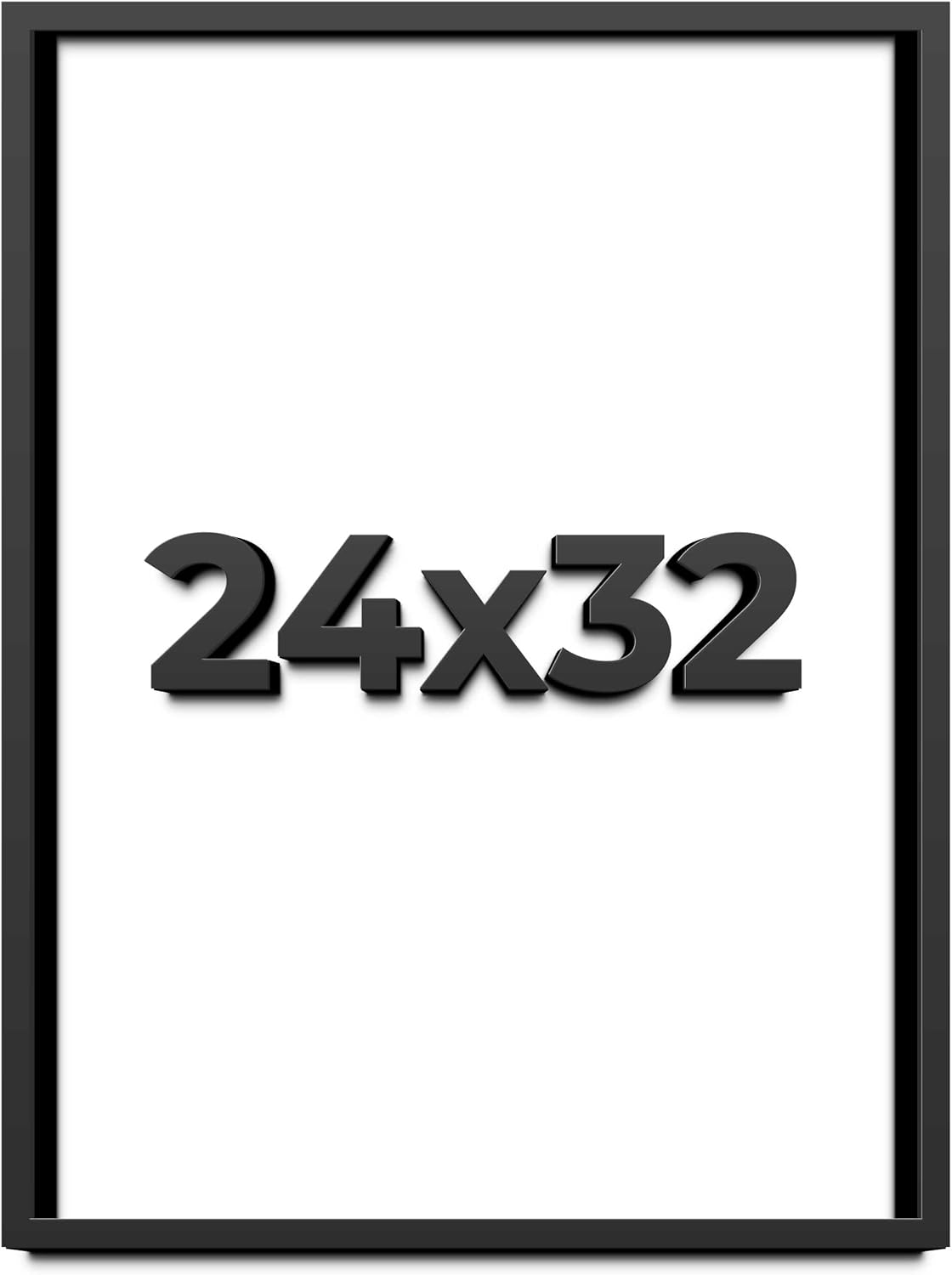 24x32 Shadow Box Black Solid Wood Display Frame with White Acid-Free Backing UV Acrylic & Hanging Hardware - with 3/4" Usable Depth
