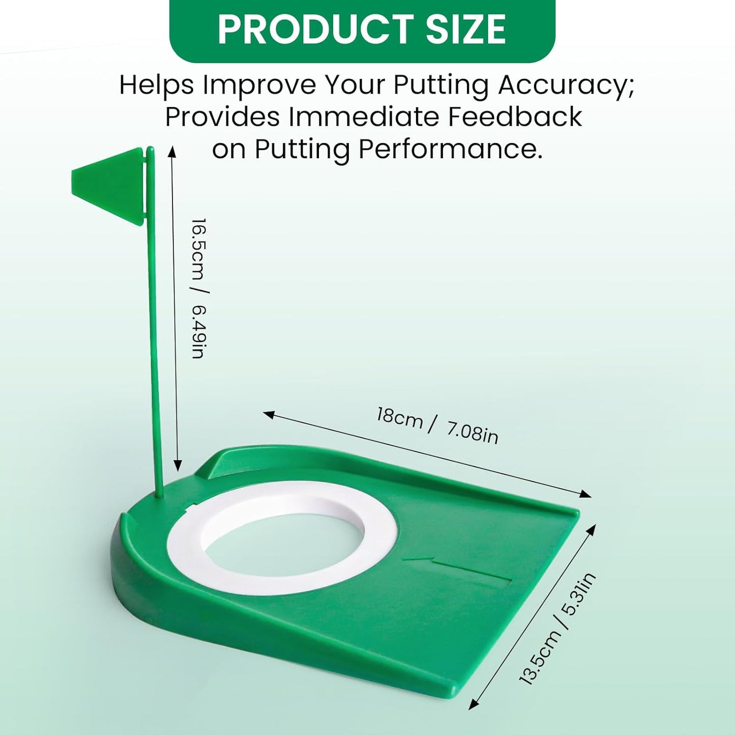 Golf Putting Cup and Flag Putt Training Hole All-Direction Surface Regulation Practice Cups for Men Women Kids Indoor Outdoor Home Office Backyard Golfing