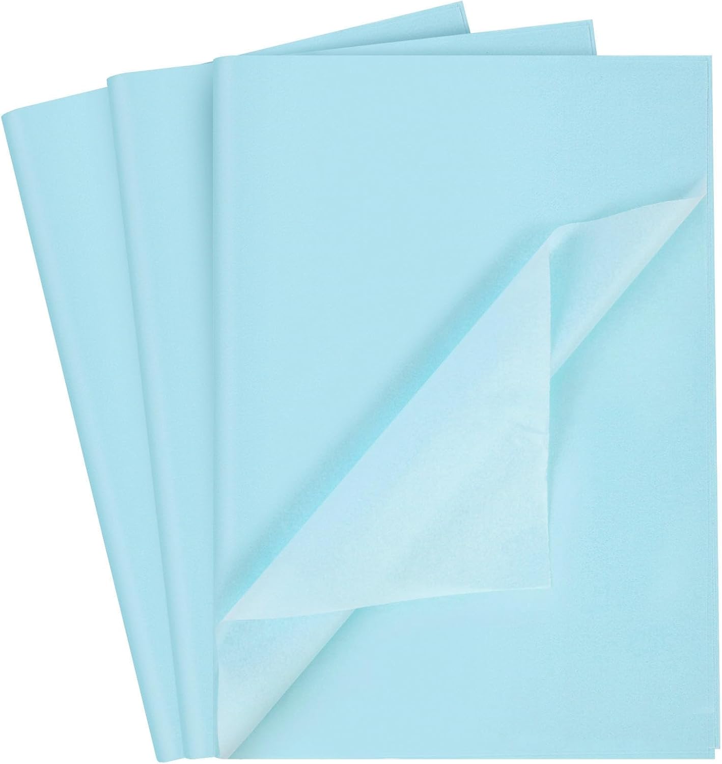 Shindel 120 Sheets Blue Tissue Paper, 20x14 Inch Light Blue Tissue Paper for Gift Bags Christmas Birthday Wedding Baby Shower Party Decorations DIY Craft Supplies