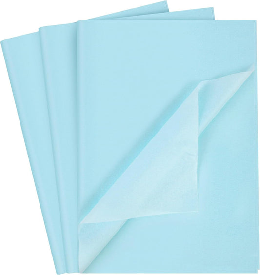 Shindel 120 Sheets Blue Tissue Paper, 20x14 Inch Light Blue Tissue Paper for Gift Bags Christmas Birthday Wedding Baby Shower Party Decorations DIY Craft Supplies