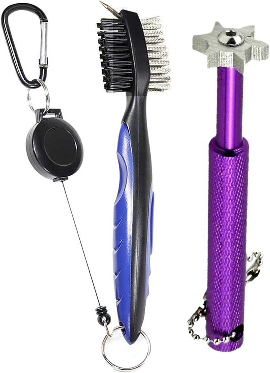 Golf Club Groove Sharpener with 6 Heads Re-Grooving Cleaning Tool Golf Accessory for All Irons Pitching Sand Lob Gap, Utility Clubs and Approach Wedges