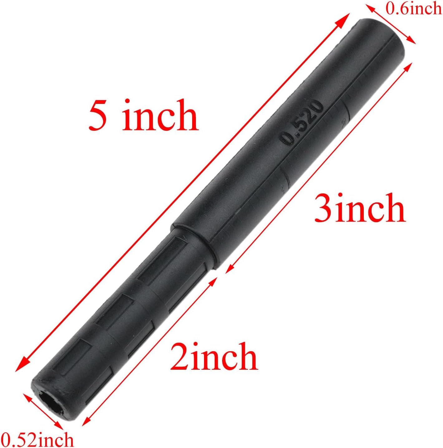 yukata Golf Shaft Extension Putter Shaft Extension 0.52“ - 0.59" Golf Club Extensions Golf Club Shafts for Iron/Wood Golf Repair Black 3PCS