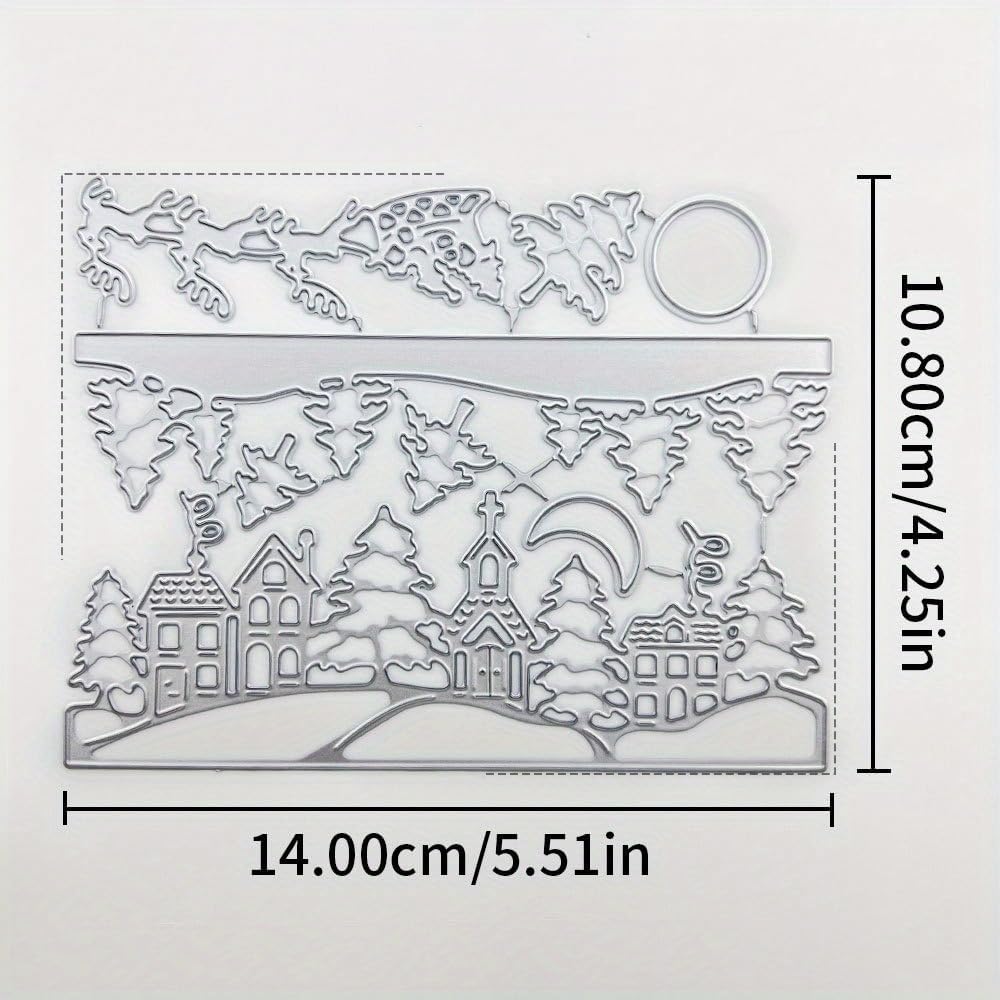 Lapoo Metal Cutting Die for Scrapbooking, 3D Backgrounds Frame New Cutting Dies DIY Album Card Making Decor Paper Metal Die Cuts Party Wedding Decorations (Santa Claus and The Reindeer 5.5 x 4.3 in)