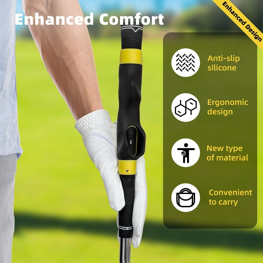 Enaud Golf Grip Trainer - Grip Trainer for Golf Swing Technique Used to Strengthen The Correct Grip Skills,Improve Swing Skills and Precision (Yellow)