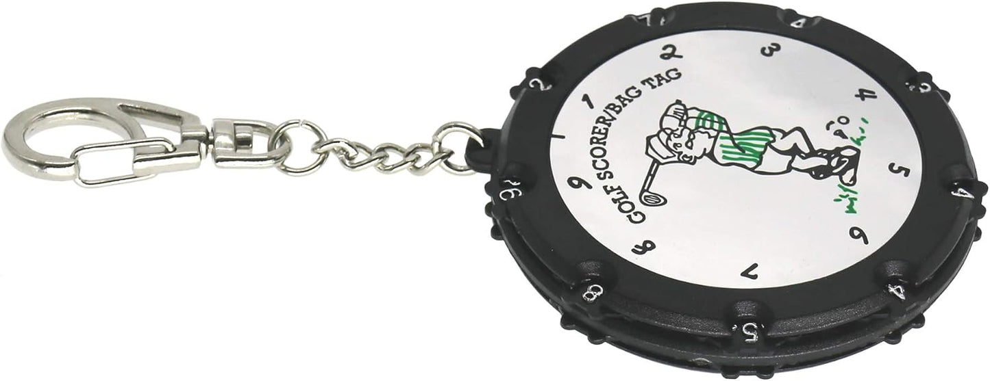 Golf Score Counter 18 Holes Golf Score Stroke Shot Counter Keeper Round Scoring Tag with Clip Keychain