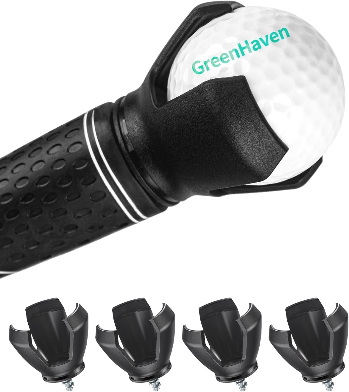 GreenHaven Golf Ball Retriever Grabber for Putters Golf Pick-up Portable Grip Sucker Tool Back Saver for Golfers，3-4 Pack