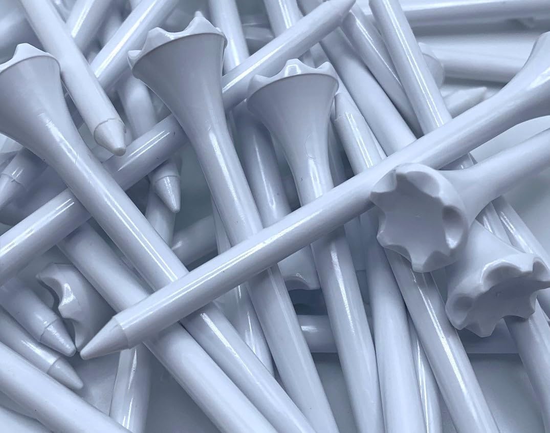TRUESTRIKE Premium USA Golf Tees – 3¼" or 2¾" Durable Plastic Performance Tees (100 Pack) – Made in USA – Bulk Value Pack