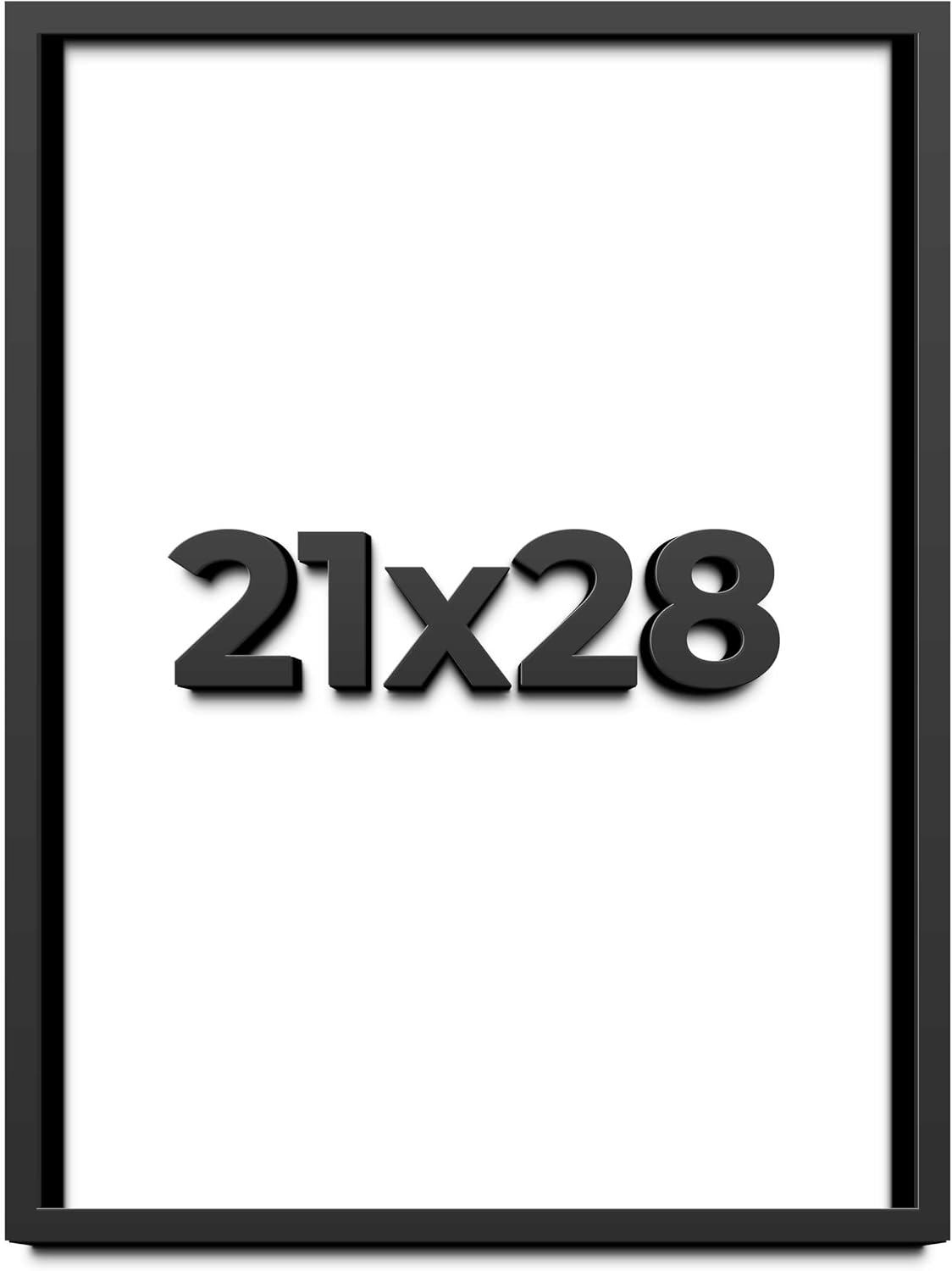 21x28 Shadow Box Black Solid Wood Display Frame with White Acid-Free Backing UV Acrylic & Hanging Hardware - with 3/4" Usable Depth