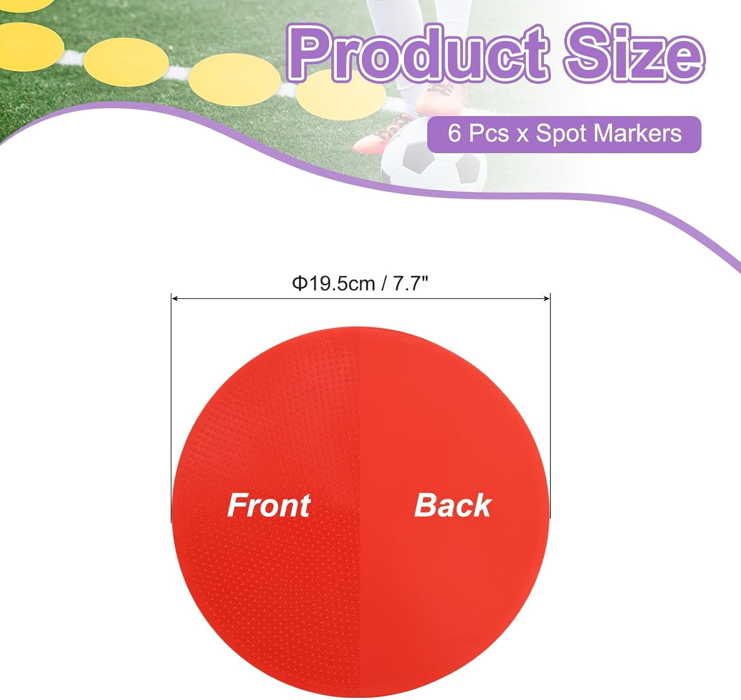 PATIKIL Spot Markers, Non-Slip Floor Dots Agility Markers Flat Field Cone Poly Dot