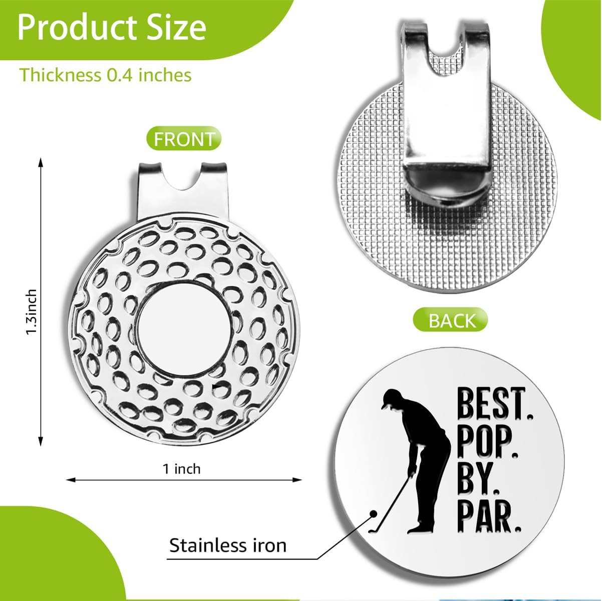 Best Dad by Par Golf Ball Markers, Men's Golf Accessories, Birthday Retirement Golf Gifts for Dad Husband Grandpa