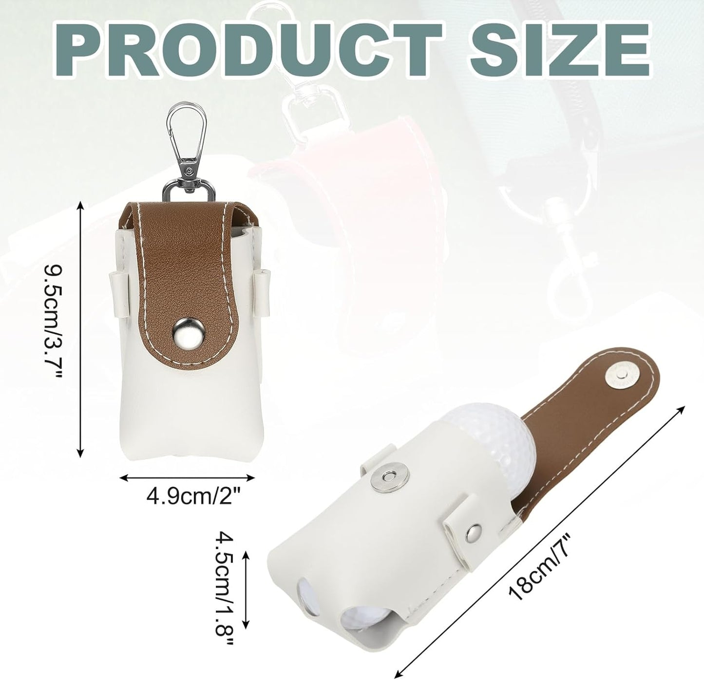 uxcell Golf Ball Bag, Portable PU Leather Golf Ball Pouch with Belt Clip Storage Bag with Tee Holder for Men and Women