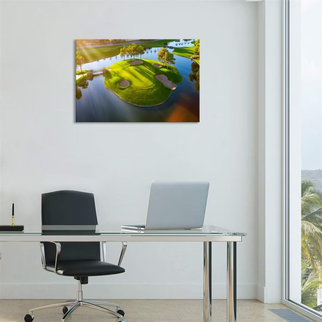 chenchenArt Arizona Golg Hole Wall Art Picture Golf Course Wall Decor for Bedroom Living Room Bathroom Home Decorations Golf Poster Canvas Prints Modern Artwork Framed Ready to Hang(12''H x 16''W)