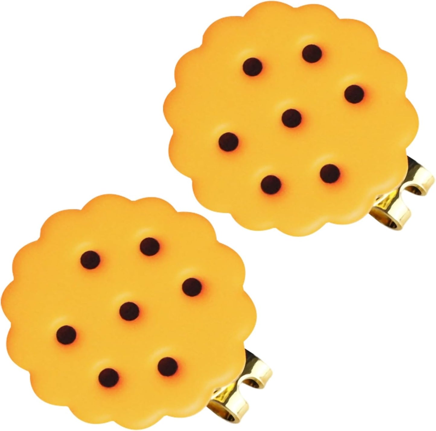 2pcs Magnetic Golf Ball Marker with Hat Clip, Funny Cute Cracker Shape Strong Magnetic Magnet Golf Ball Marker Accessories for Putting Green Women Men Golfers Gloves Bag Cap