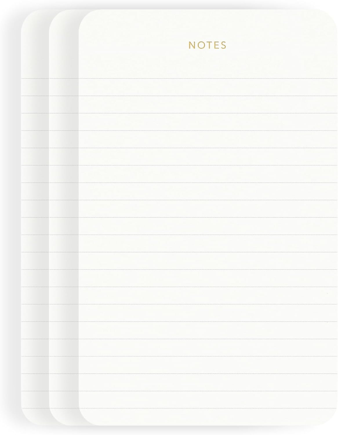 Elegant Desk Notepads for Professionals, Executive's Memo Pads, Minimalist, Gold Foiled, Lined Layout, 3 Pack, 225 Sheets Total (75 Each), 6.3" x 3.9”, 80 GSM, Eco-friendly, FSC™ Certified