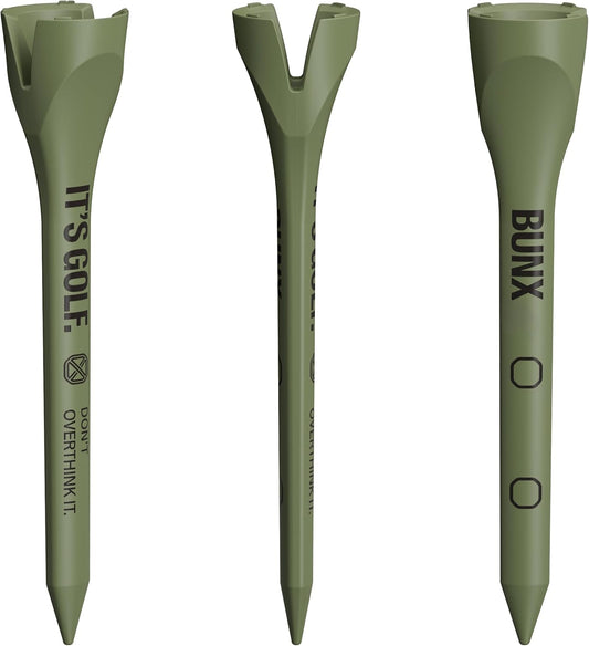 BUNX Golf Tees – Strong Plastic Tee 2.75" | Unbreakable 3X Stronger | Best Golf Accessories for Men or Women | 27-Pack | No Friction Head for Distance | V-Slot for Straight Shots