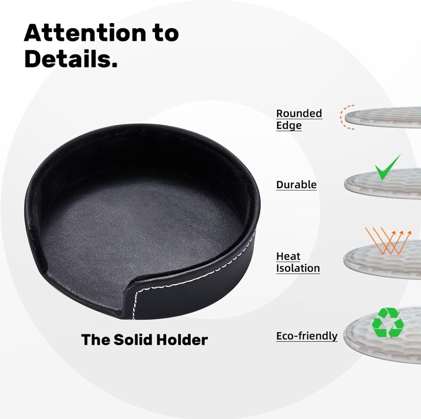 6 Pcs Golf Drink Coasters with Holder Coasters for Drinks Coffee Table Home Decor Housewarming Gift