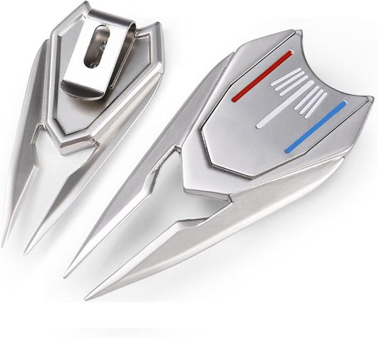 Multifunctional Golf Divot Repair Tool with Strong Magnetic Golf Ball Marker & Hat Clip, Metal Golf Divot Tool with Alignment Ball Marker, Universal, Silvia