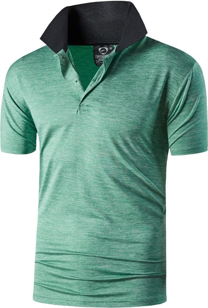 jeansian Men's Sport Outdoor Quick Dry Fit Short Sleeves Polo Tee Shirt Tshirt T-Shirt Tops Golf Tennis Bowling LSL195