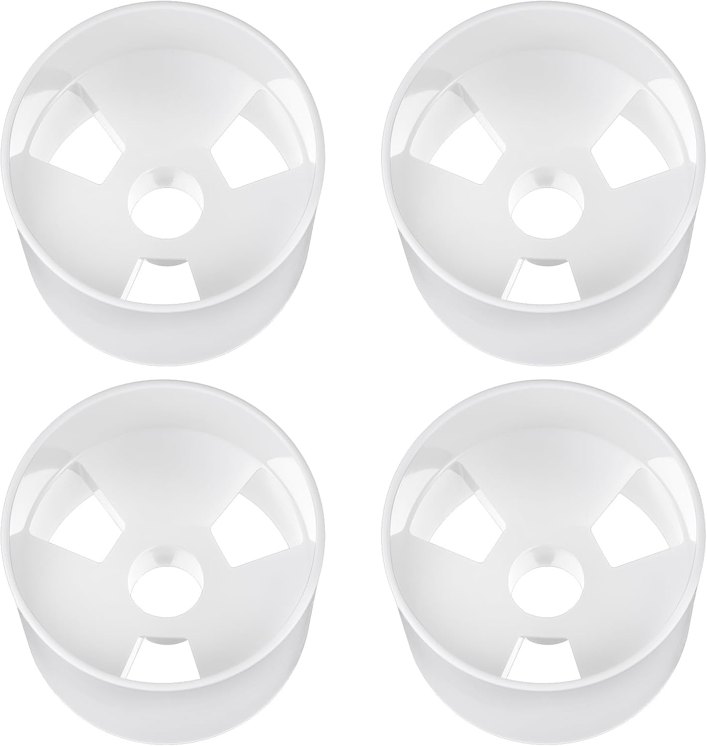 4PCS White Golf Hole Cups, 3.9" Depth & 4.3" Diameter, ABS Plastic Putting Green Cups with Drain Holes for Outdoor Backyard Practice