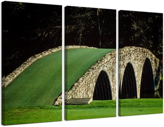 Augusta National Golf Course Wall Art for Living Room Bedroom Bathroom Home Decorations Golf Art Augusta Golf Course 12th Hole Pictures Posters Canvas Prints Framed Ready to Hang(20''W x 40''H x3)