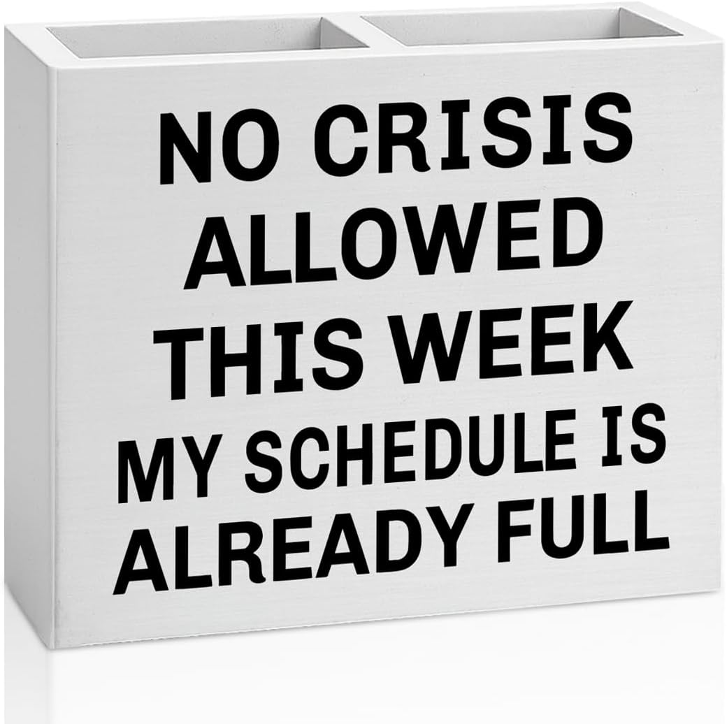 Bosses Day Gifts for Women Men Manager Funny Office Decor for Women Wooden Pencil Holder National Boss Day Decorations Gifts for Supervisor Leader Men Manager HR Coworker Office Desk Decor A 02