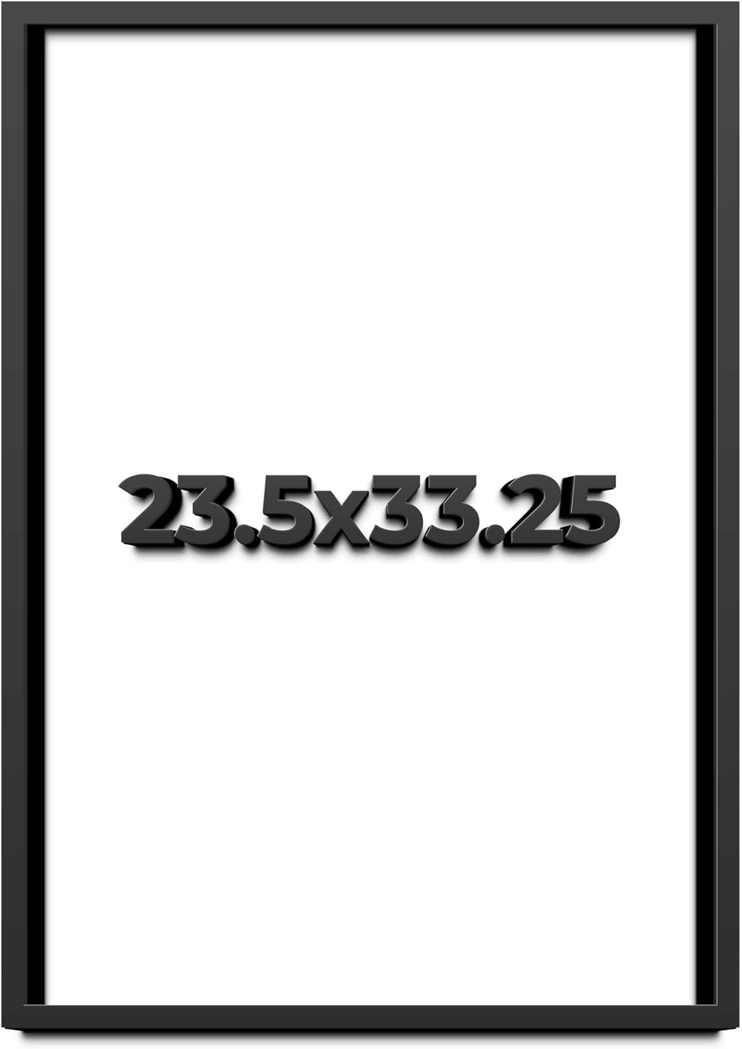 23.5x33.25 Shadow Box Black Solid Wood Display Frame with White Acid-Free Backing UV Acrylic & Hanging Hardware - with 3/4" Usable Depth