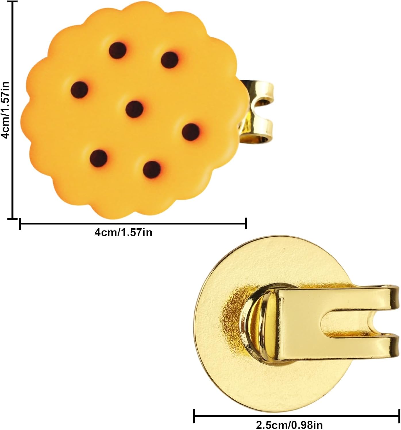 2pcs Magnetic Golf Ball Marker with Hat Clip, Funny Cute Cracker Shape Strong Magnetic Magnet Golf Ball Marker Accessories for Putting Green Women Men Golfers Gloves Bag Cap