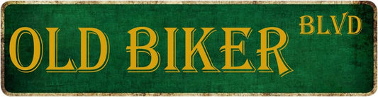 Motorcycle Gifts For Men Man Cave Decor Old Biker Blvd Metal Sign Best Gifts For Motorcycle Riders Garage Signs For Men 4x16 Inch
