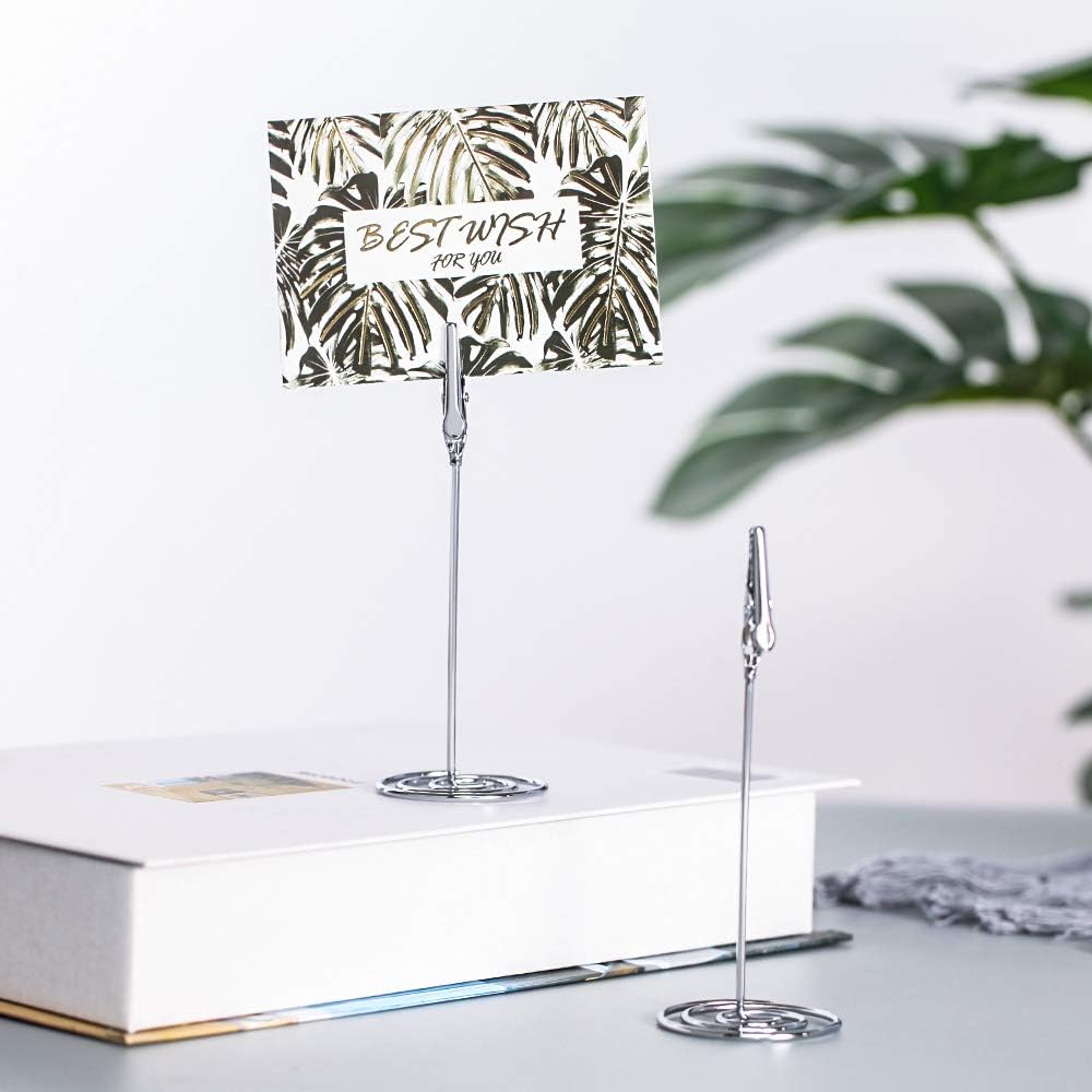 Artliving 12pcs Place Card Holder Memo Holder Clip Photo Holder Table Number Holder Sliver