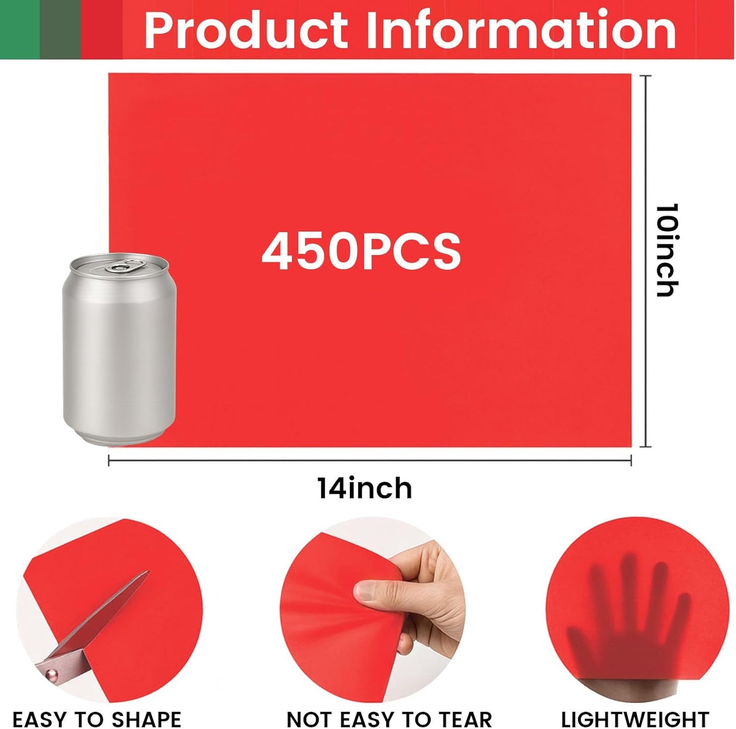 VGOODALL 450 Sheets Christmas Tissue Paper for Gift Bags, 11.5×8 Inch Art Tissue Paper Bulk for Crafts DIY Home Decoration