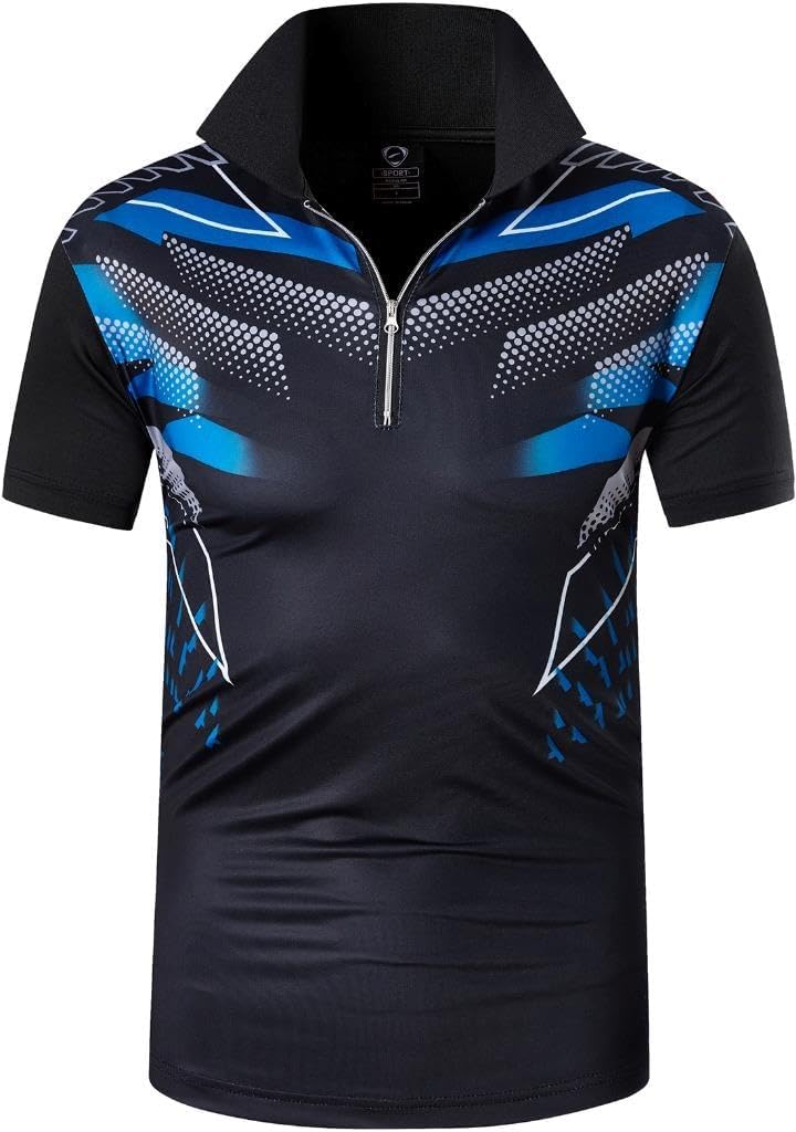 jeansian Men's Sport Outdoor Quick Dry Fit Short Sleeves Polo Tee Shirt Tshirt T-Shirt Tops Golf Tennis Bowling LSL195