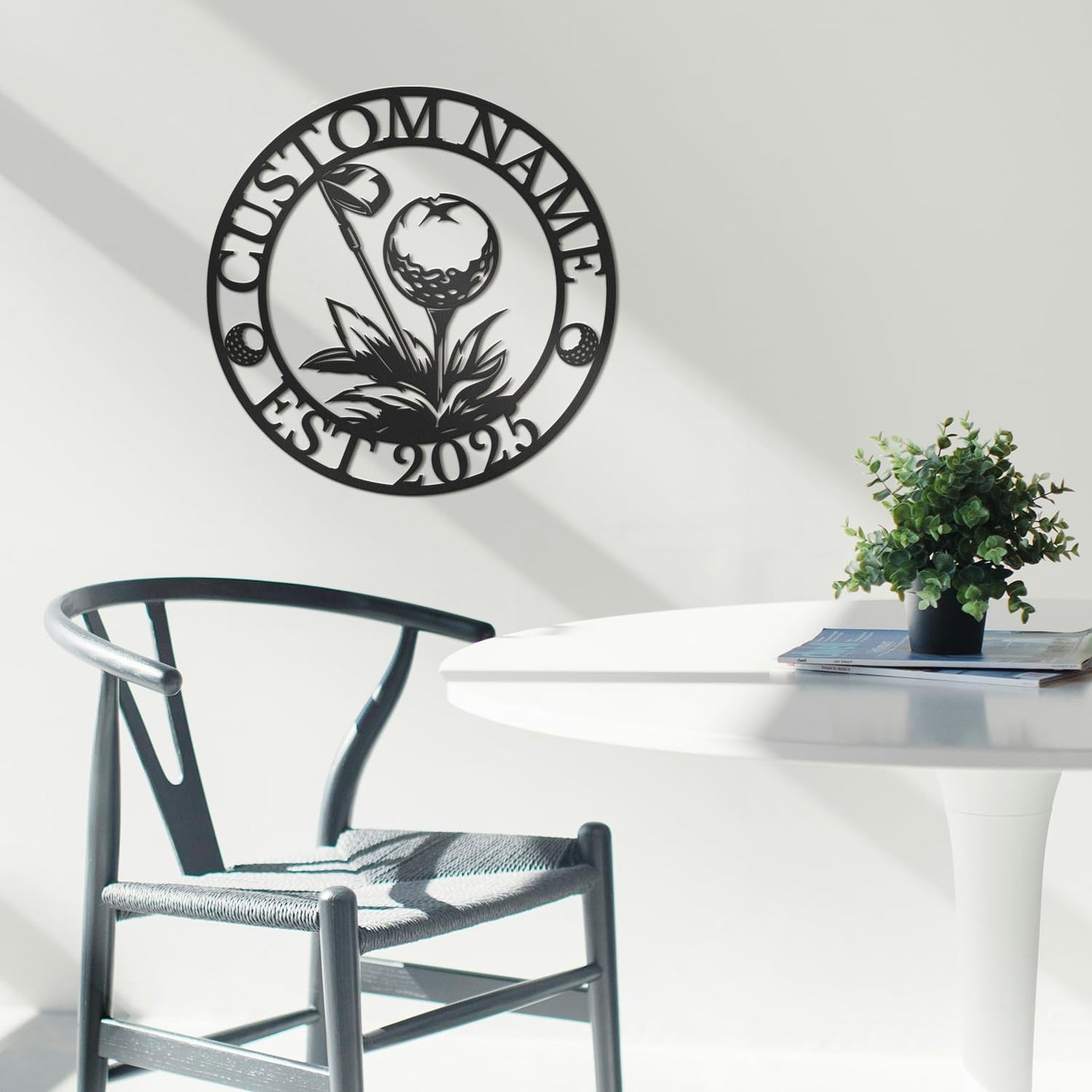 Personalized Custom Crossed Golf Metal Wall Art,Personalized Golfer Name Sign Decoration For Room,Hole Golf Club Decoration (Style-7)