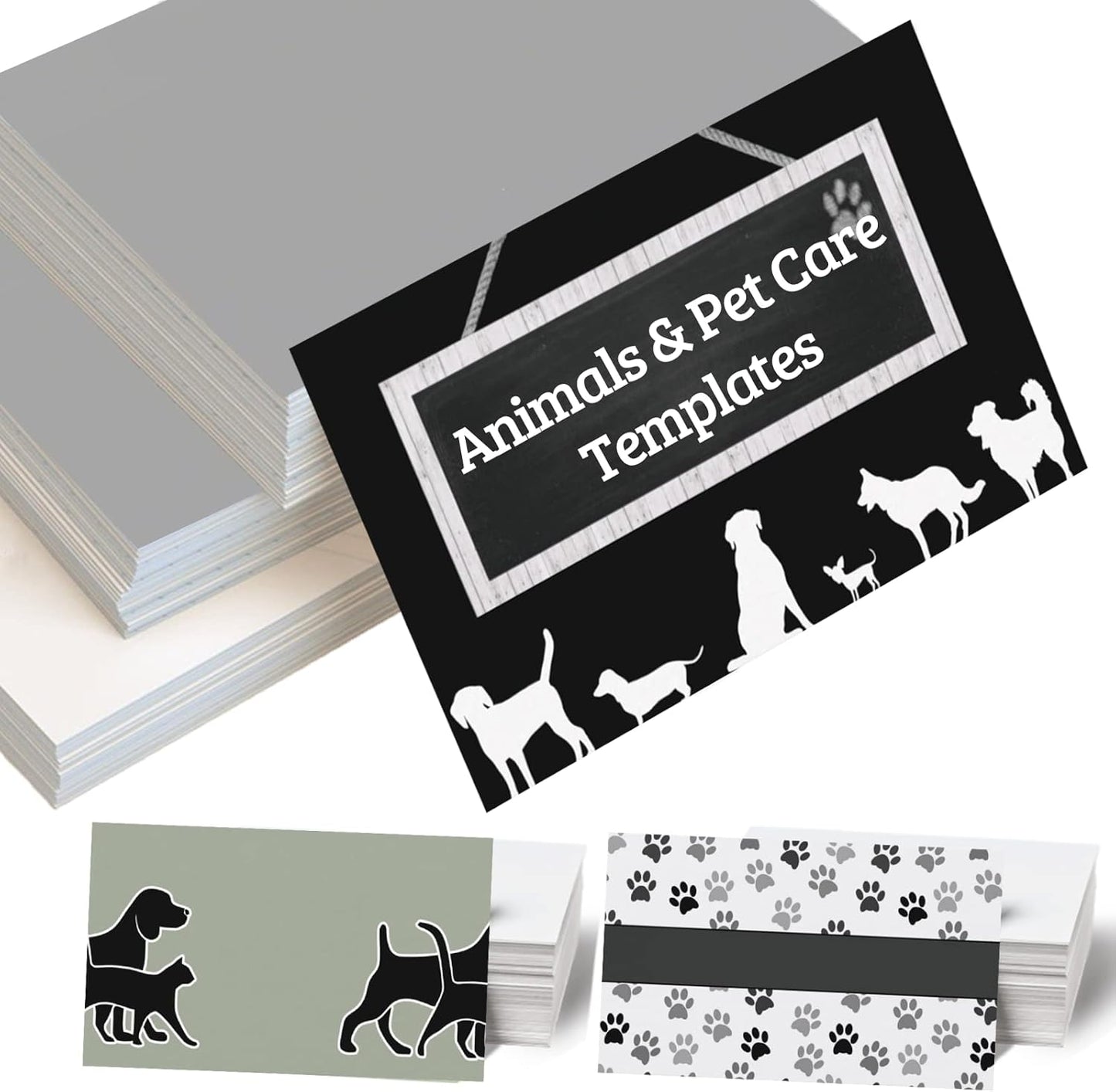 Custom Business Cards 100PCS Double-sided Printing Business Cards Customize with Your Logo Personalized 3.5"x 2" Cards for Business - Pet & Animals Care