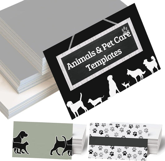 Custom Business Cards 100PCS Double-sided Printing Business Cards Customize with Your Logo Personalized 3.5"x 2" Cards for Business - Pet & Animals Care