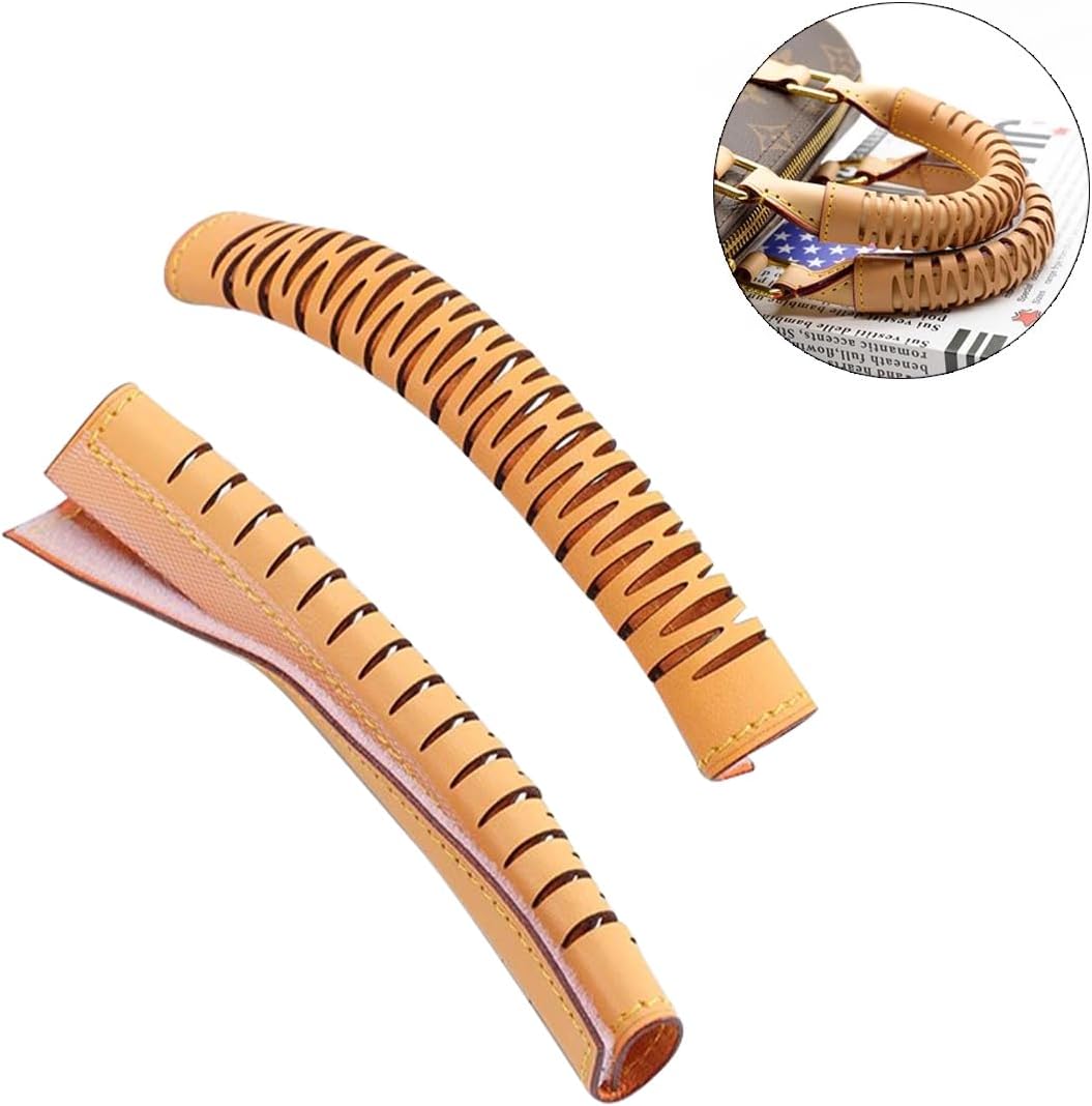 Jiesinlov 2Pcs Bag Handle Wrap Covers for Speedy 25 30 35,Vachetta Leather Grip Protector Strap,Stain and Abrasion Resistant(Beeswax)